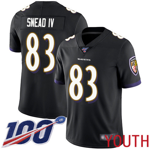 Baltimore Ravens Limited Black Youth Willie Snead IV Alternate Jersey NFL Football 83 100th Season Vapor Untouchable